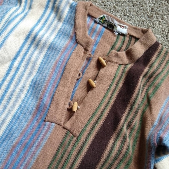 STRIPED TUNIC SWEATER 1970's 70's xxs xs - Picture 9 of 10